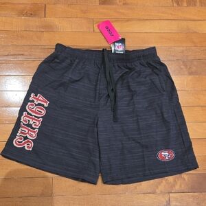 NFL 49ers Heathered Black Woven Liner Athletic Shorts Small
